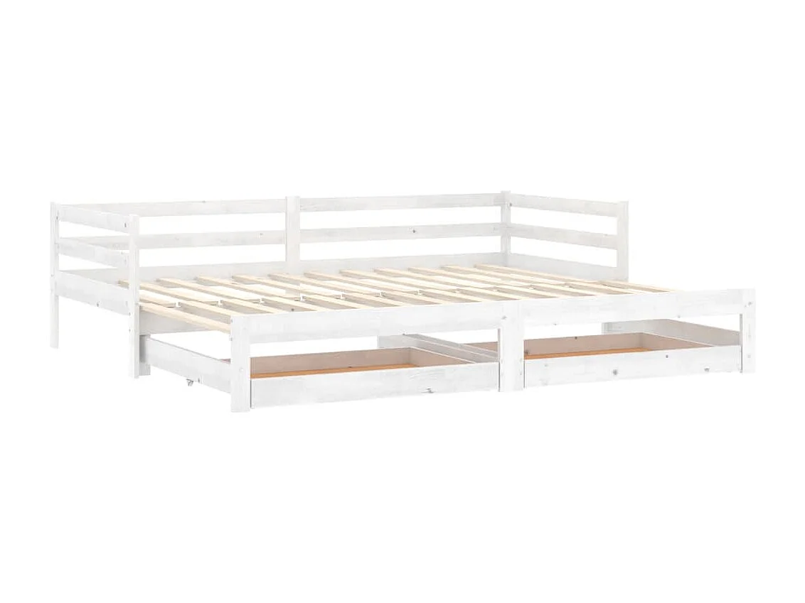 Cama nido - 90x200 cm extraíble madera maciza de pino blanco ES30943