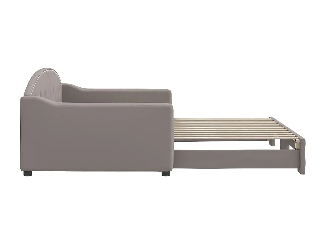 Lit gigogne taupe 100x200 cm tissu WVGQ8849