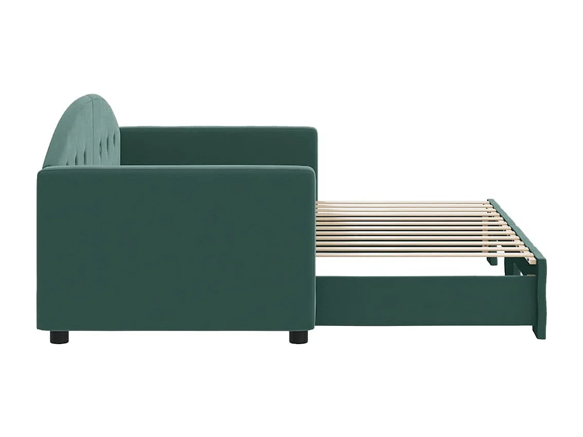 Cama nido terciopelo verde oscuro 80x200 cm ES704532