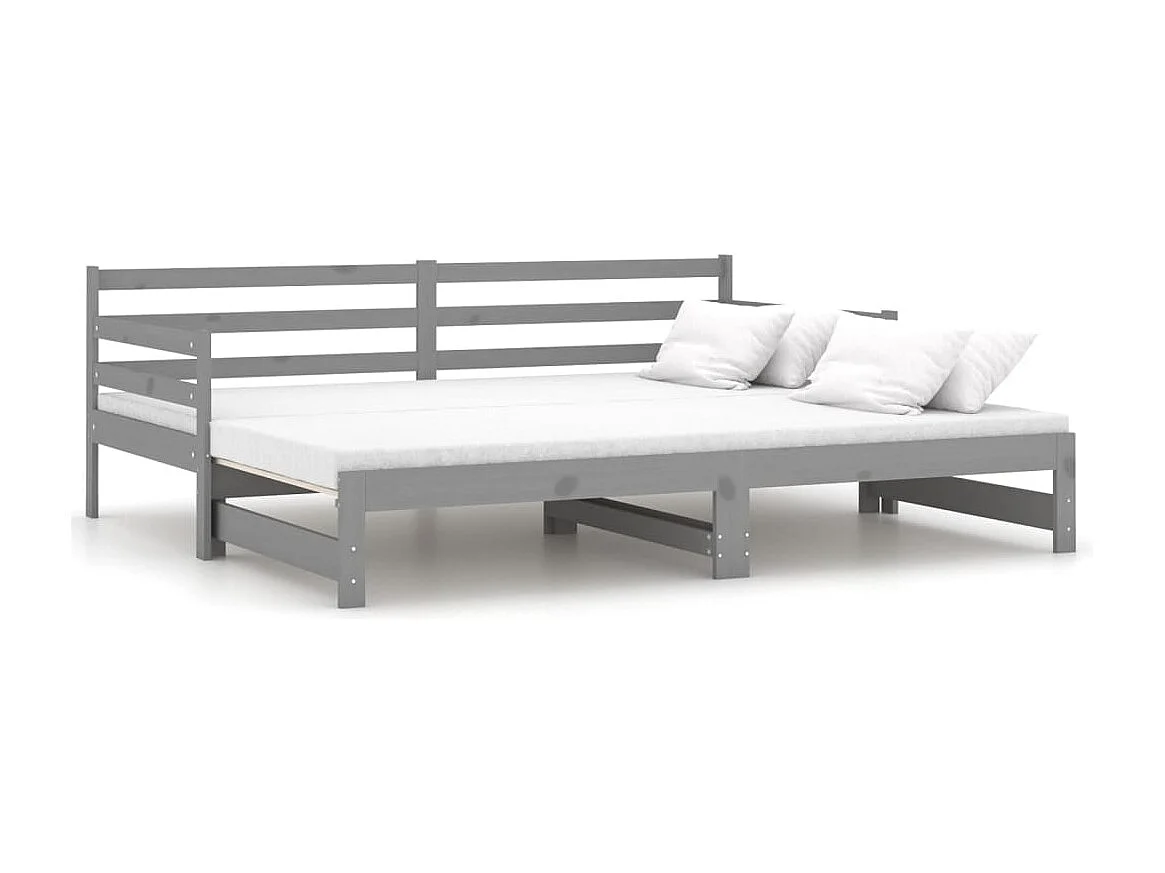 Cama nido - 90x200 cm extraíble madera maciza de pino gris ES39747