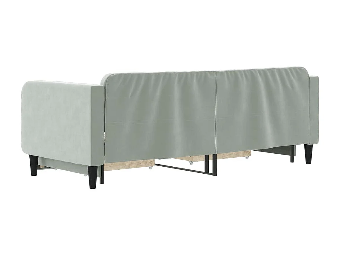 Cama dupla e gavetas 80x200 cm veludo cinzento-claro PT572335