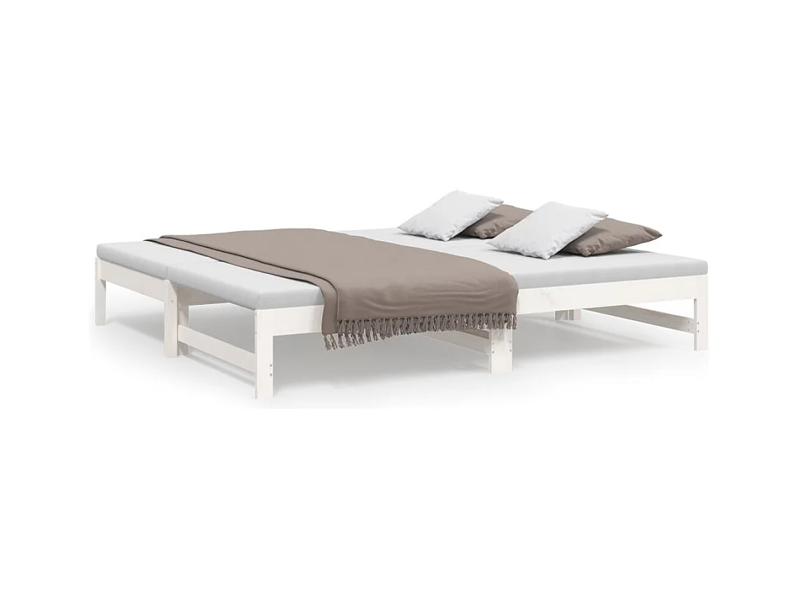 Cama nido - 90x190 cm extraíble madera maciza de pino blanco ES44673