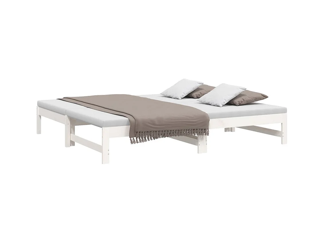 Cama nido - 90x190 cm extraíble madera maciza de pino blanco ES44673