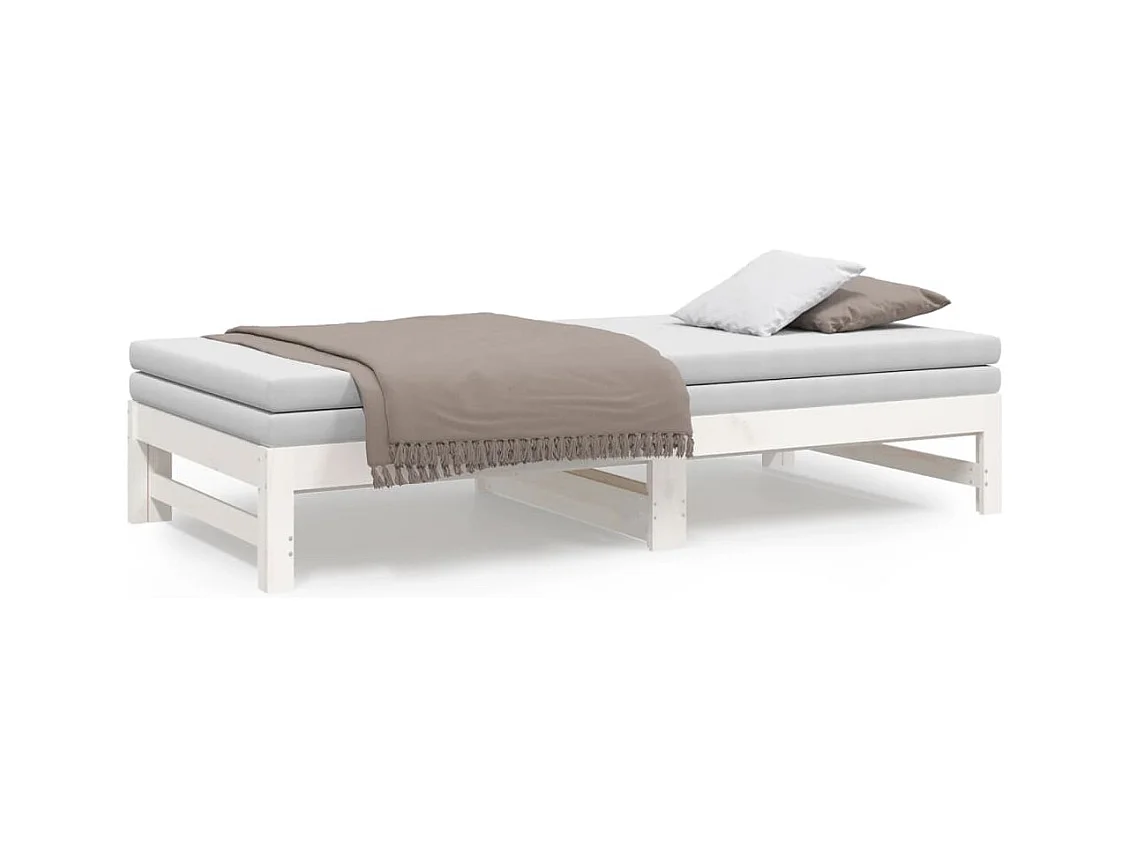 Cama nido - 90x190 cm extraíble madera maciza de pino blanco ES44673