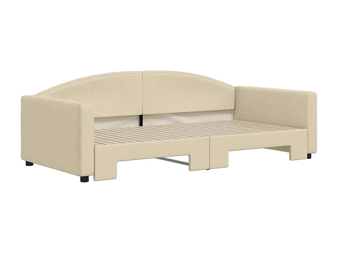 Lit gigogne crème 100x200 cm tissu WVGQ2561