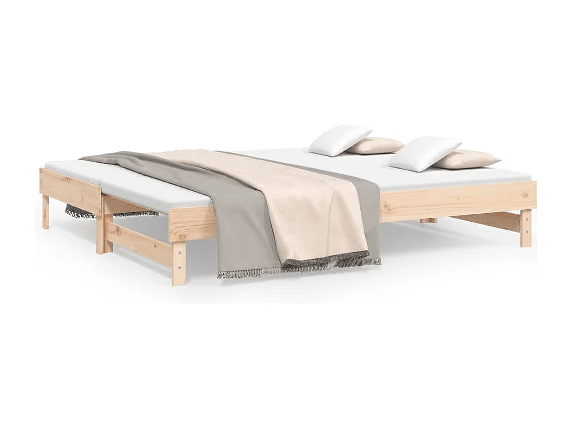 Lit gigogne 2x(100x200) cm Bois de pin massif HOQW74112