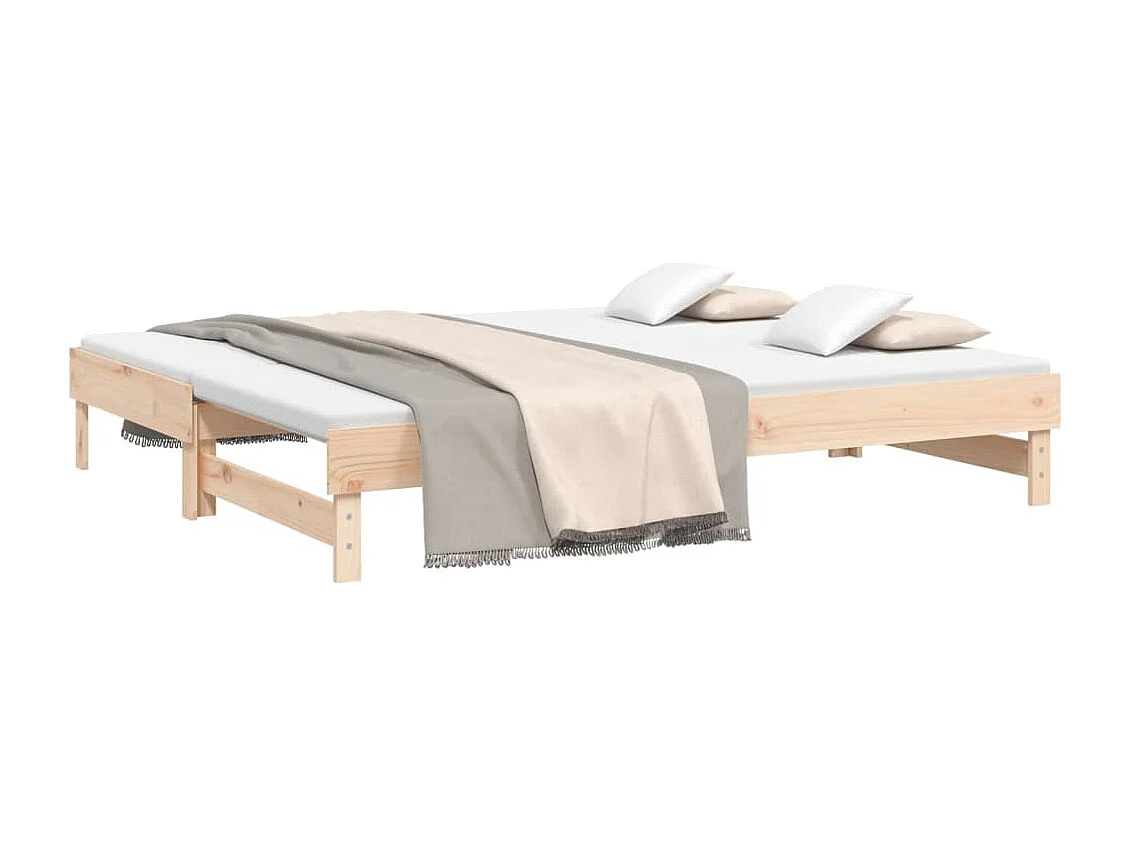 Lit gigogne 2x(100x200) cm Bois de pin massif HOQW74112