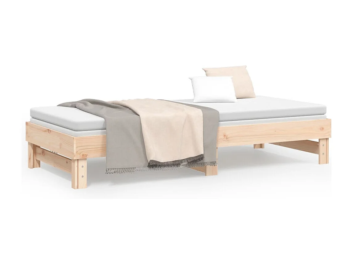 Lit gigogne 2x(100x200) cm Bois de pin massif HOQW74112