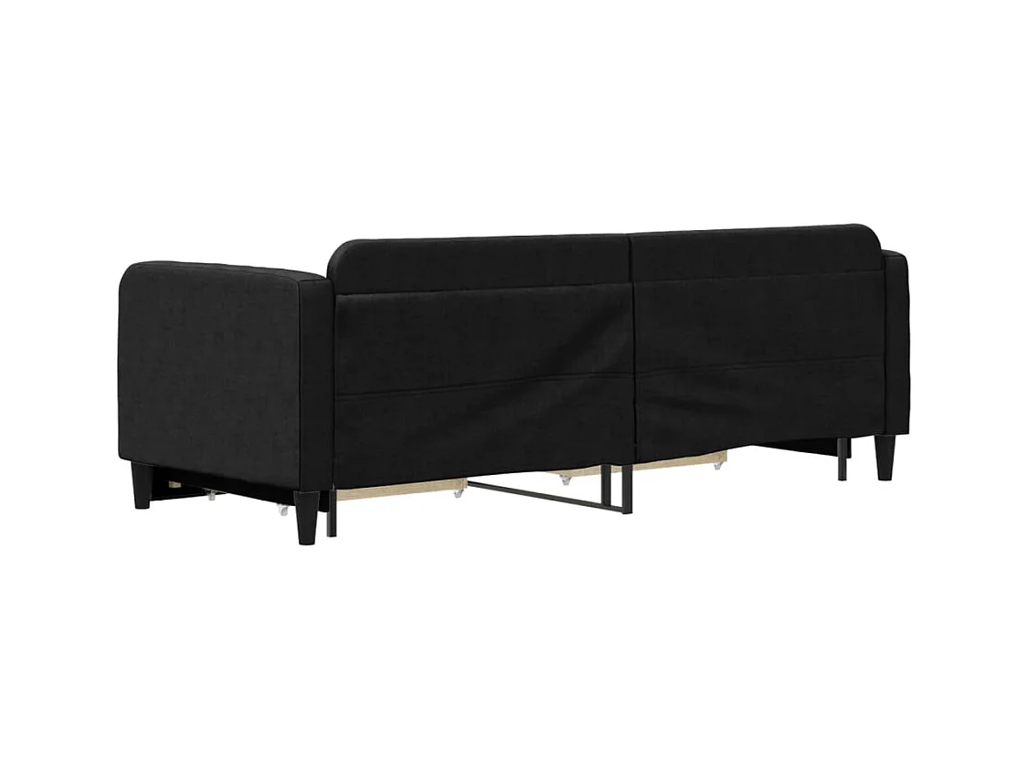 Lit gigogne et tiroirs noir 80x200 cm tissu WVGQ4685