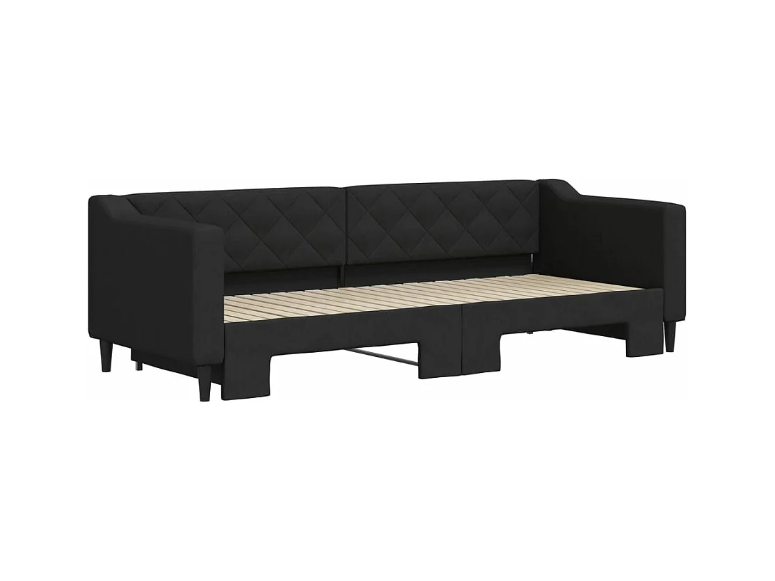 Tagesbett Ausziehbar,Ausziehbett Schwarz 80x200 cm Stoff -gkd64217