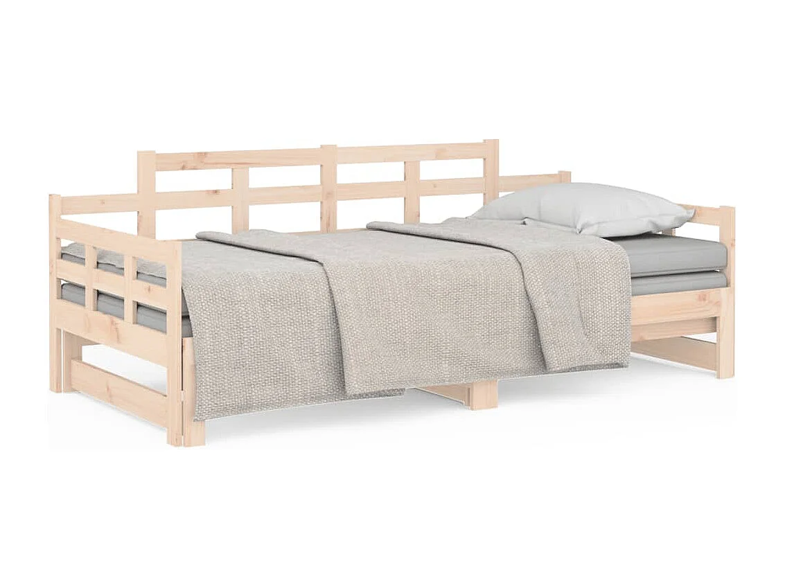 Lit gigogne Bois de pin solide 2x(90x200) cm HOQW72972