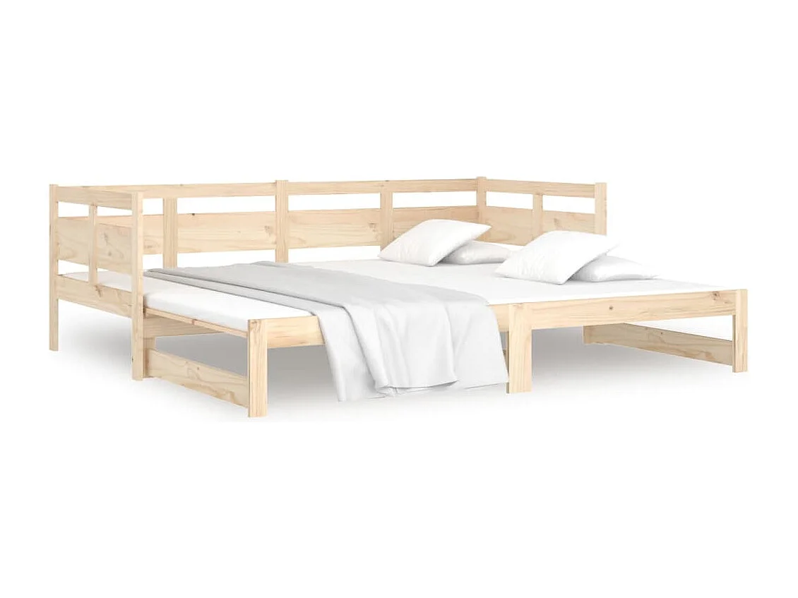 Lit gigogne Bois de pin solide 2x(90x200) cm HOQW88192