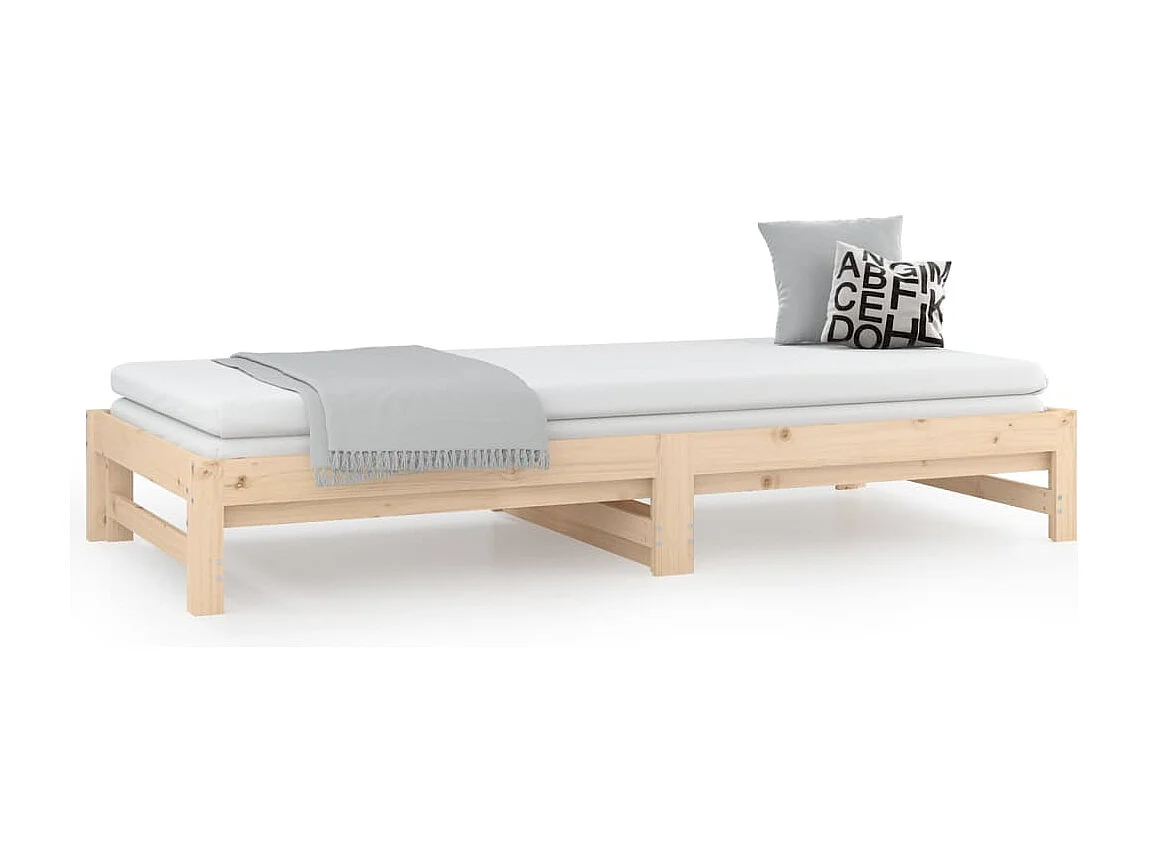 Lit gigogne 2x(90x190) cm Bois de pin massif HOQW85194