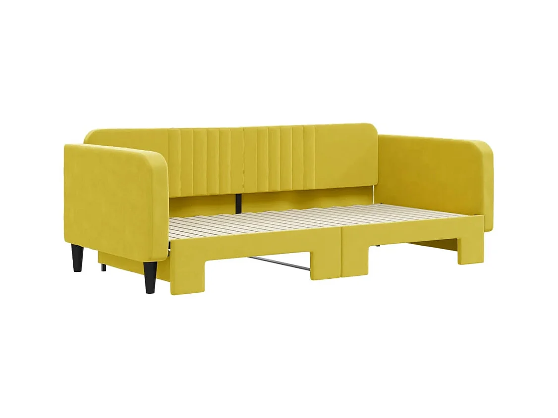 Cama nido - 100x200 cm terciopelo amarillo ES15866