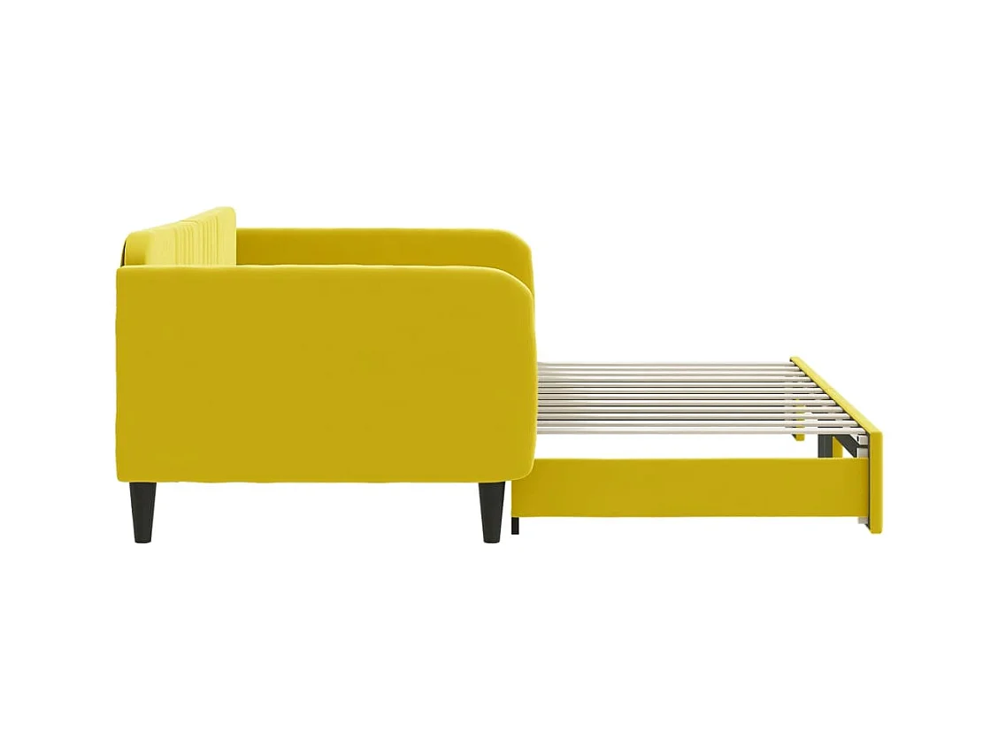 Cama nido - 100x200 cm terciopelo amarillo ES15866