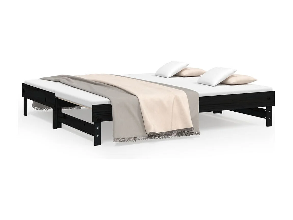 Lit gigogne 2x(90x190) cm Bois de pin massif HOQW52845