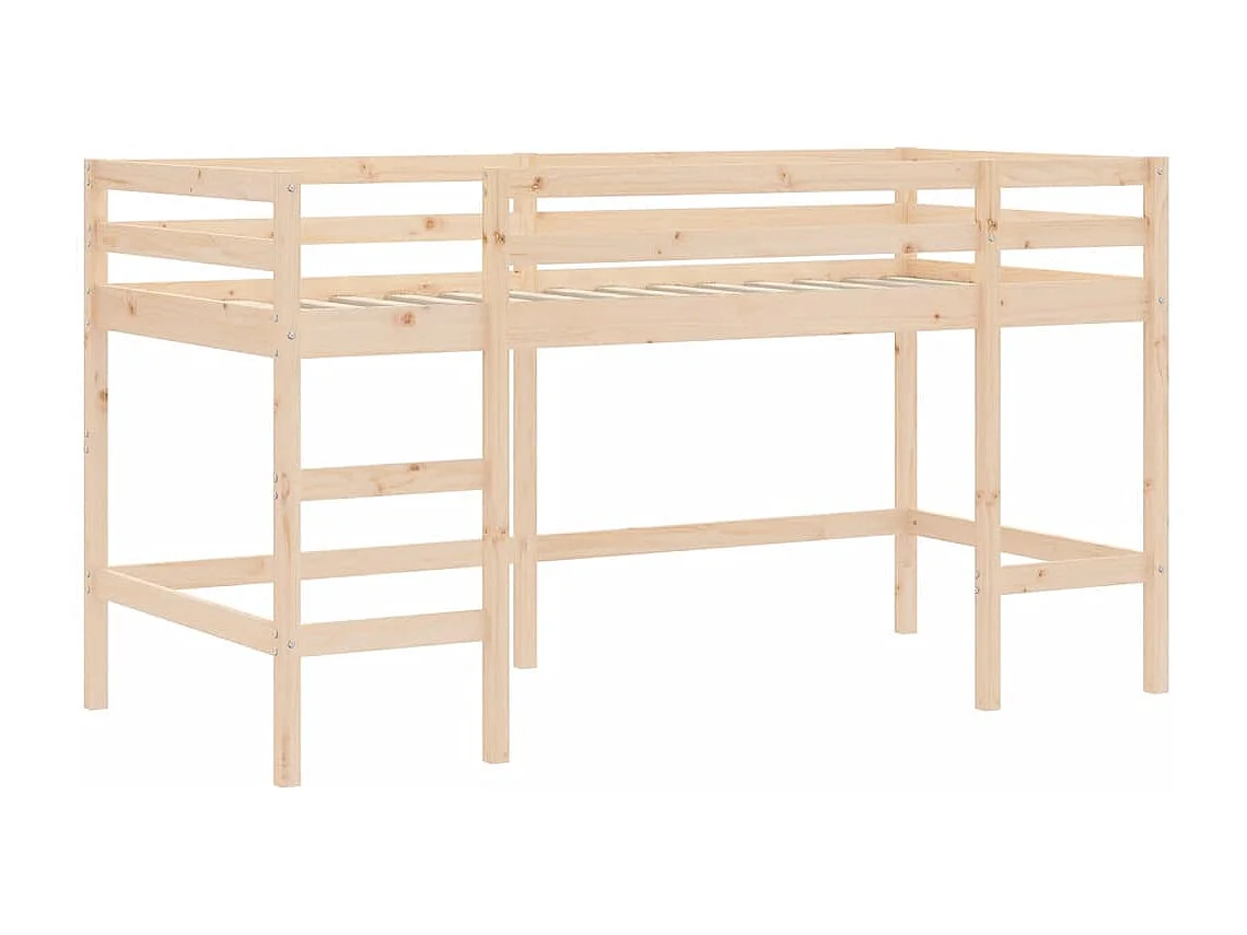 Lit mezzanine enfants échelle 90x190 cm bois pin massif HOQW26211