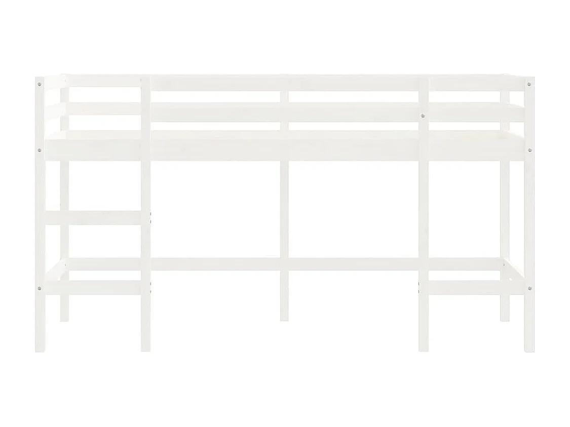 Lit mezzanine enfants échelle blanc 80x200 cm bois pin massif HOQW25855