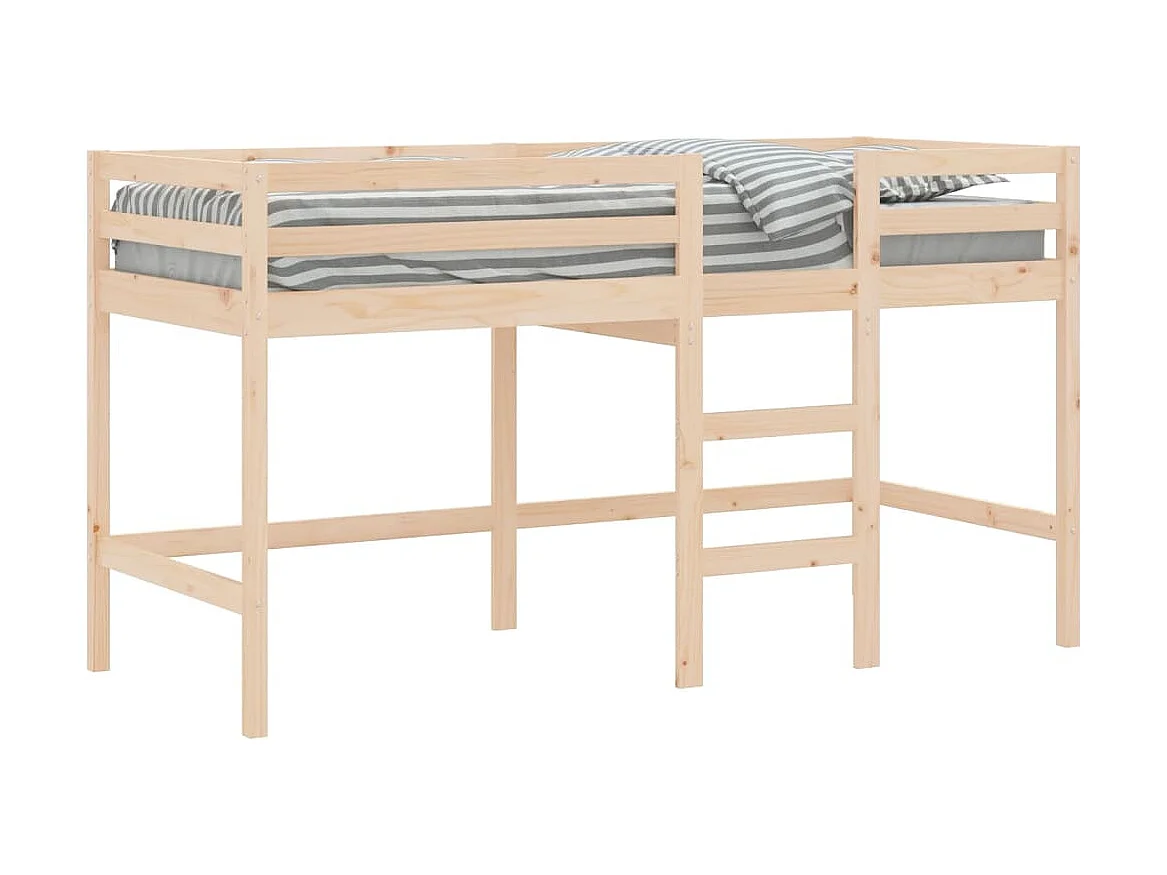 Lit mezzanine enfants échelle 90x200 cm bois pin massif HOQW28118