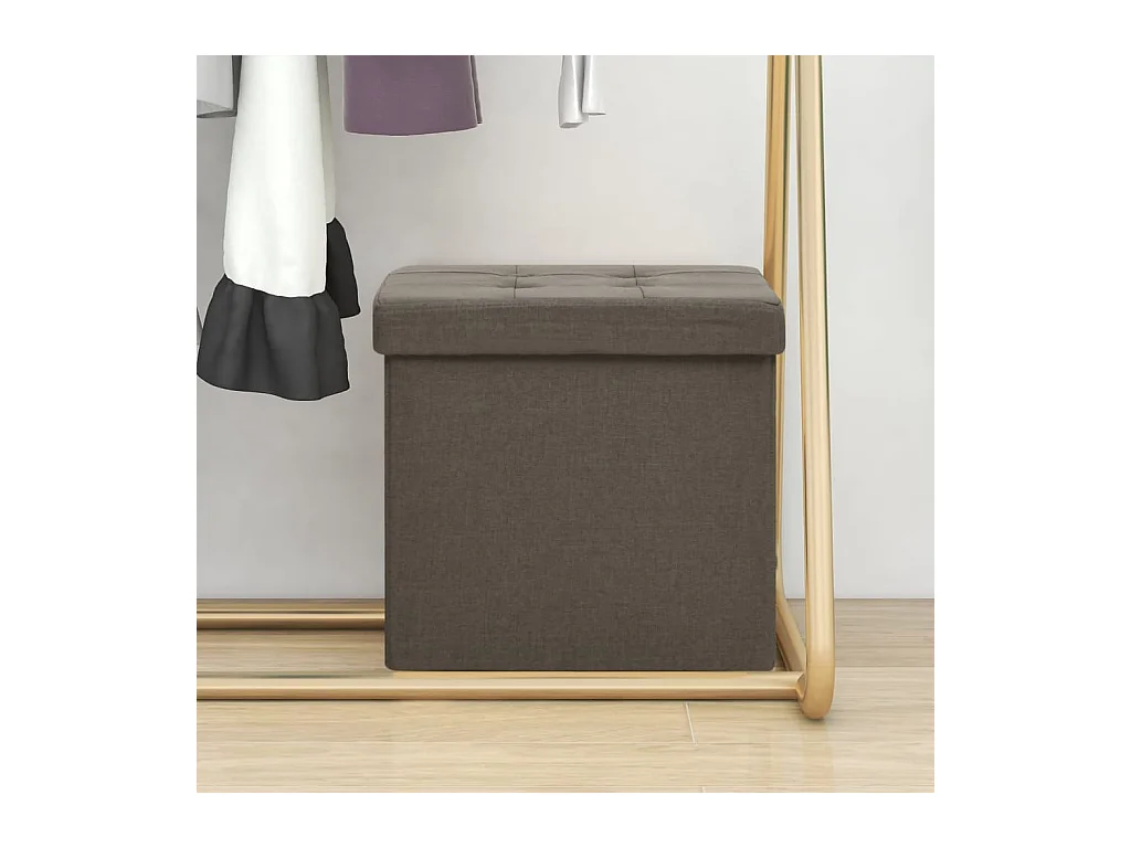 Tabouret de rangement pliable Marron Faux lin REO91513