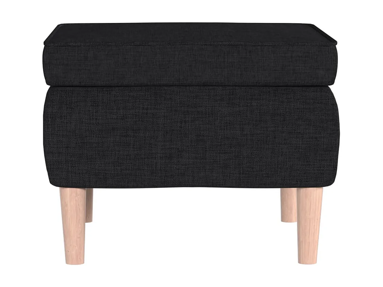 Tabouret avec pieds en bois Noir Tissu REO35870