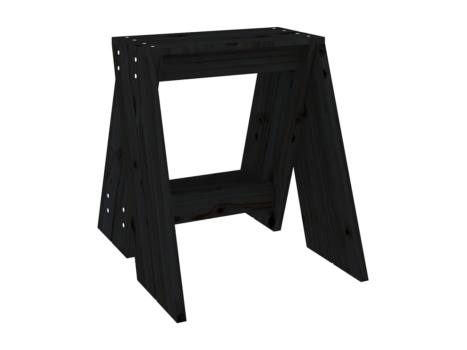 Krukken 2 st 40x40x45 cm massief grenenhout zwart NL741489