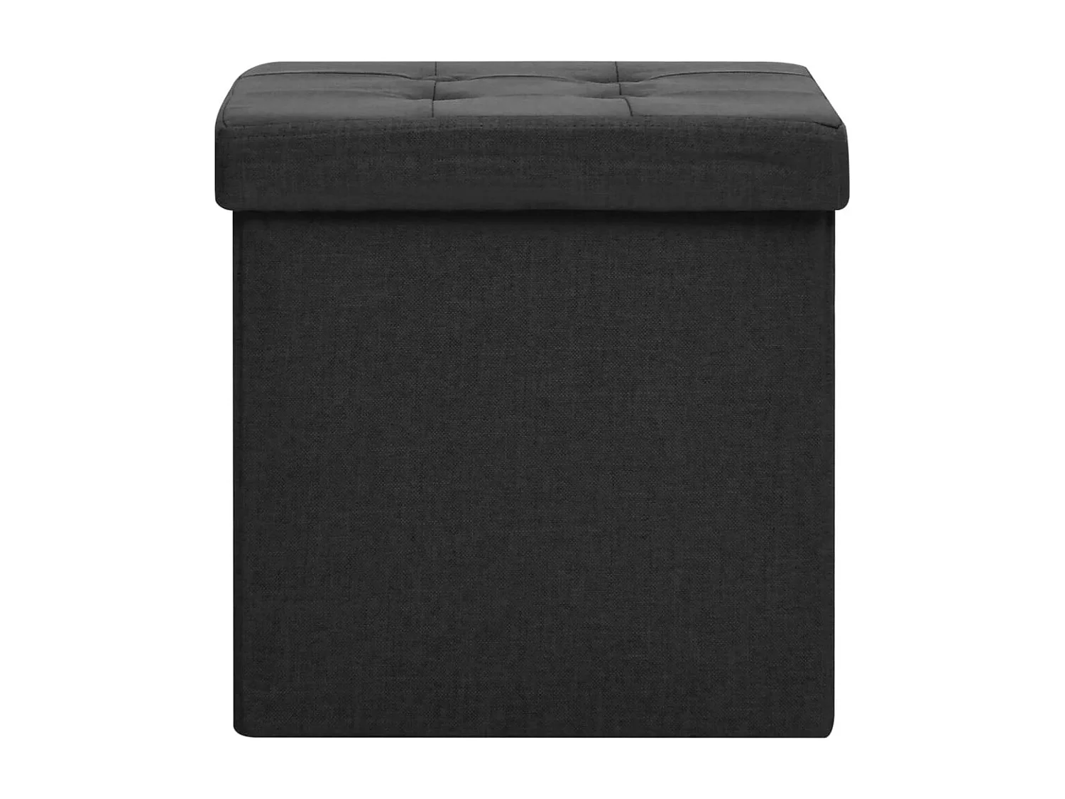 Tabouret de rangement pliable Noir Faux lin REO35619