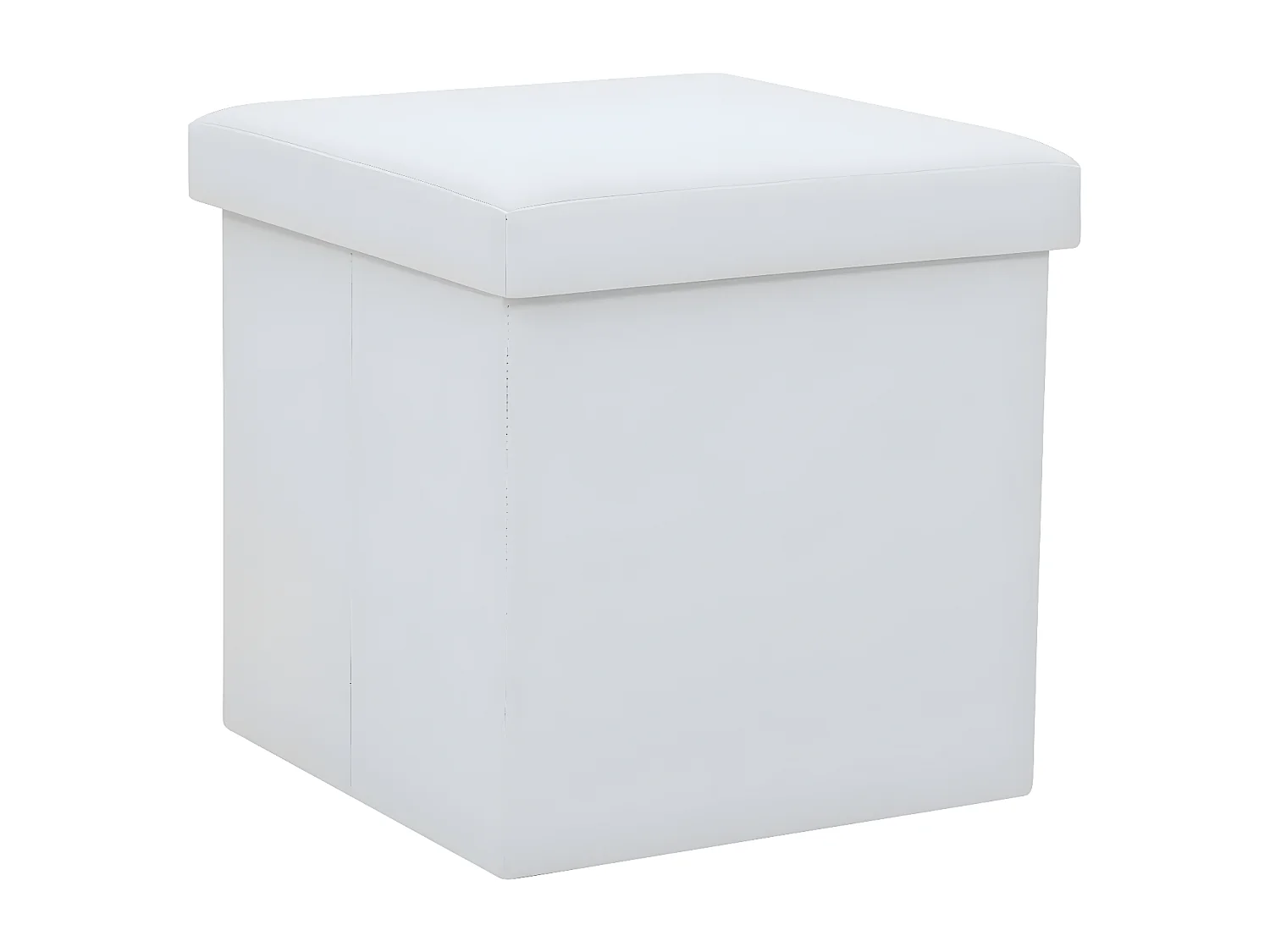 Tabourets de rangement pliables lot de 2 blanc similicuir REO74251