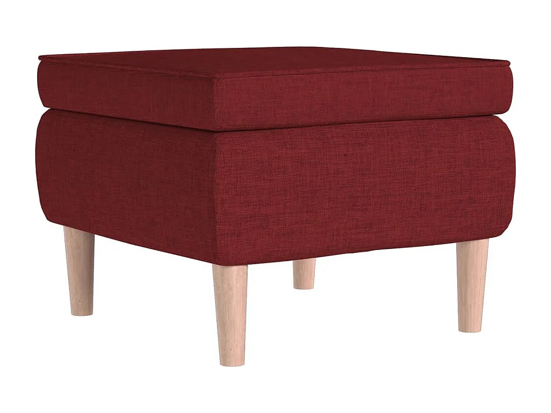 Tabouret avec pieds en bois Rouge bordeaux Tissu REO40536