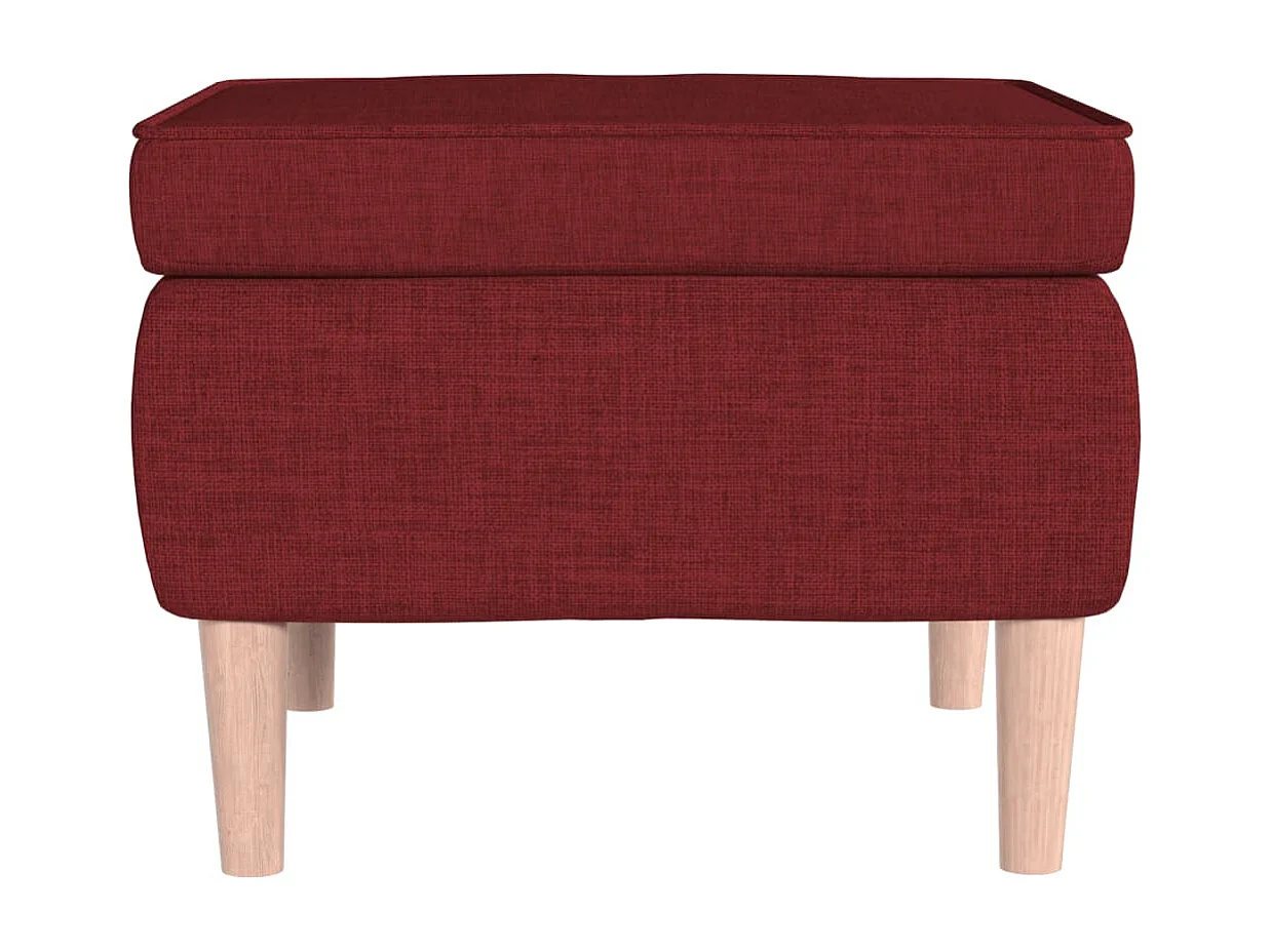 Tabouret avec pieds en bois Rouge bordeaux Tissu REO40536