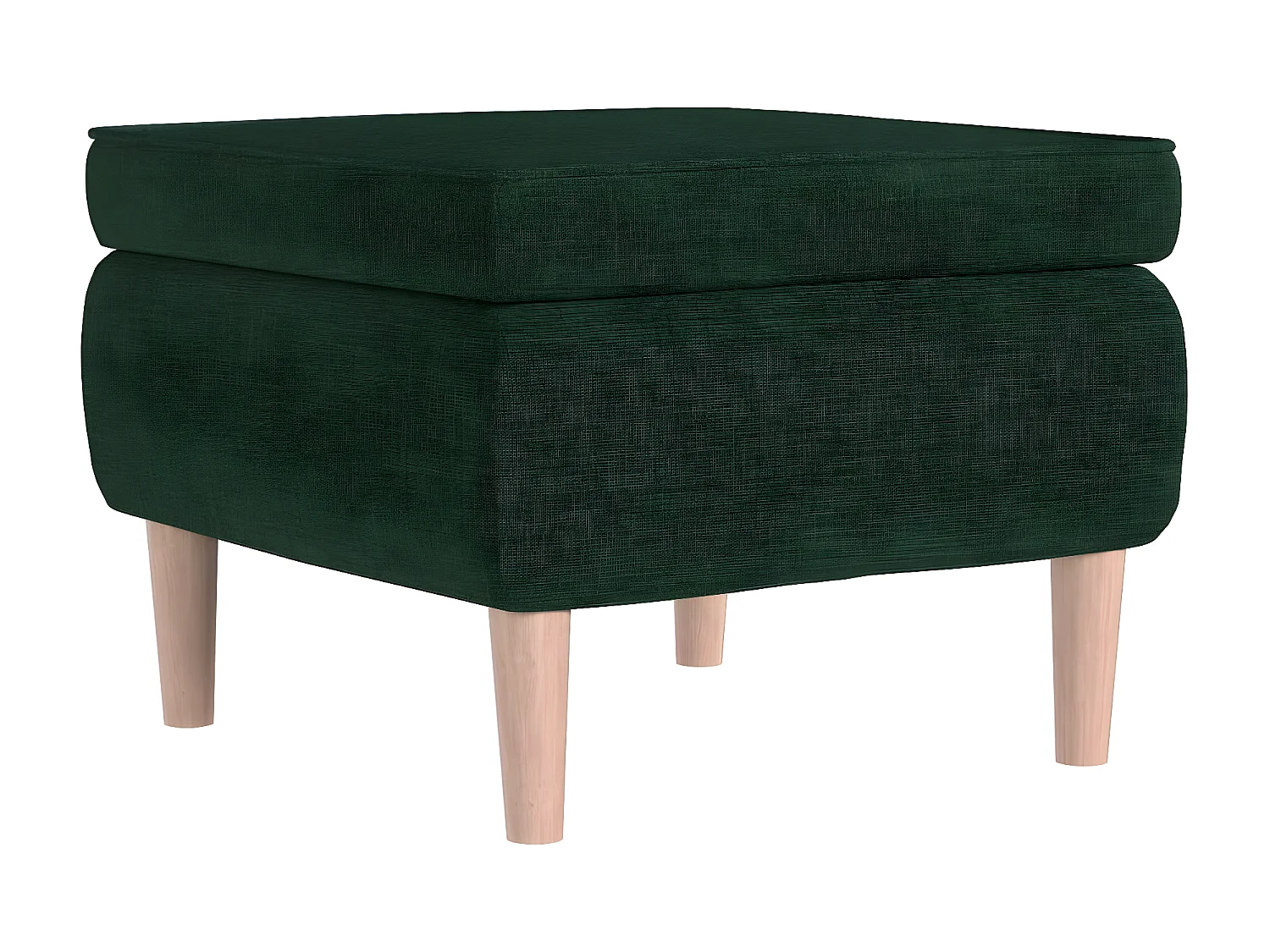 Tabouret avec pieds en bois Vert foncé Tissu REO72156