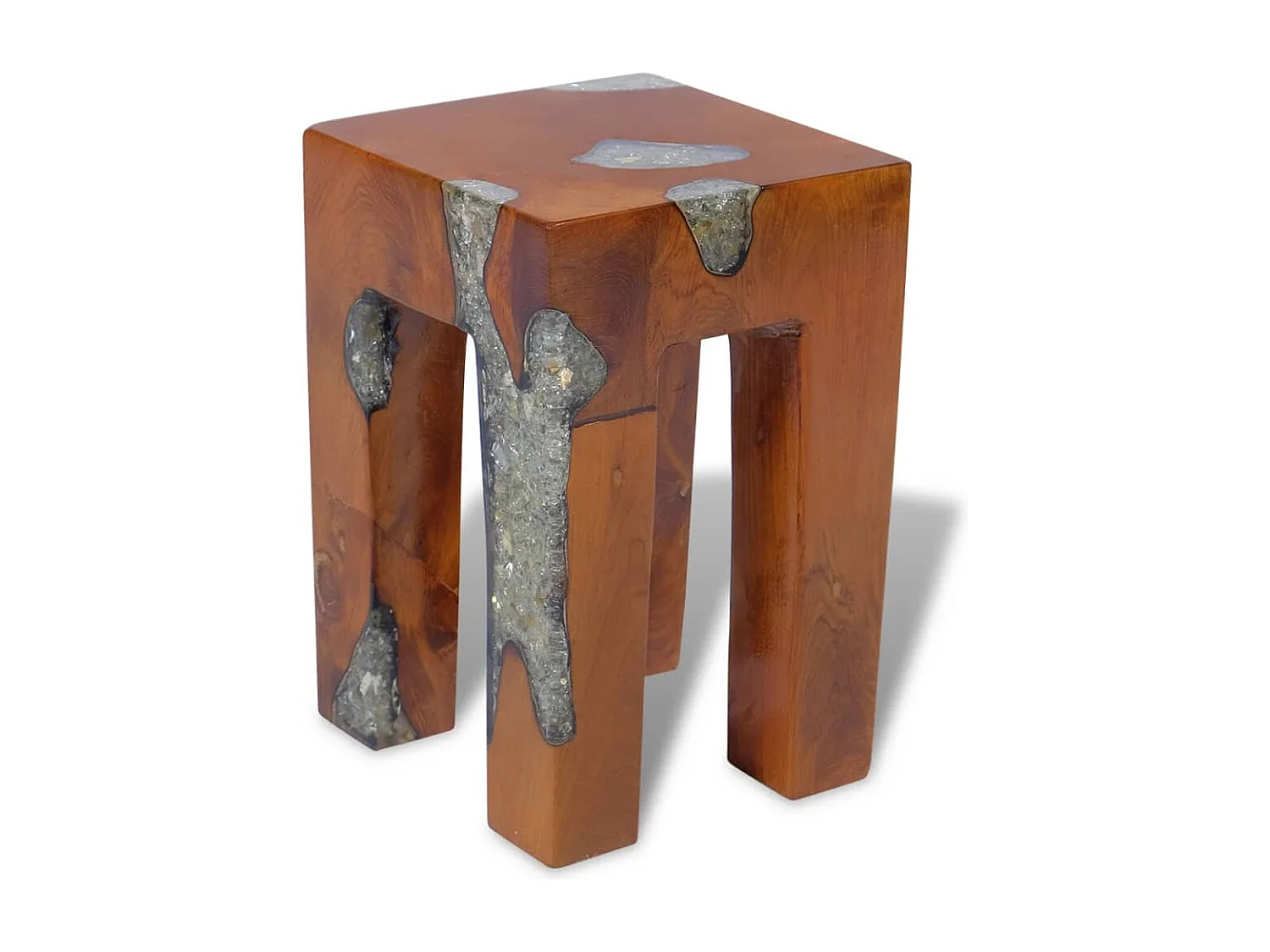 Tabouret Bois de teck massif et résine REO84169