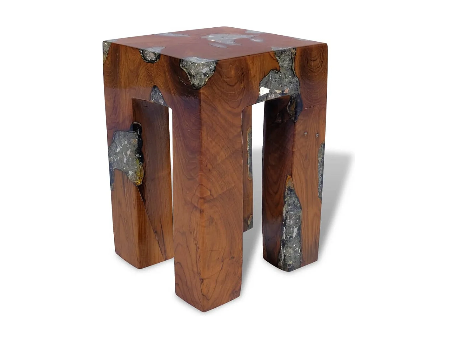 Tabouret Bois de teck massif et résine REO84169