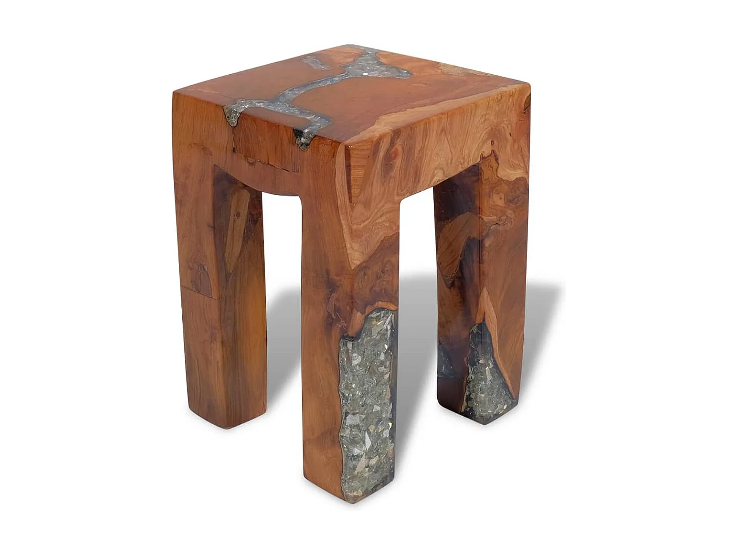 Tabouret Bois de teck massif et résine REO84169