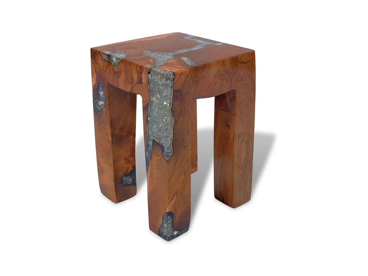 Tabouret Bois de teck massif et résine REO84169