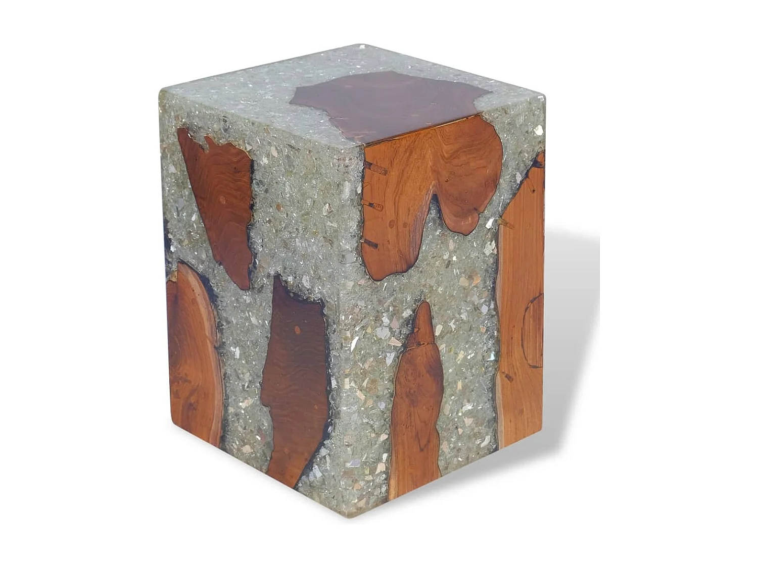 Tabouret Bois de teck massif et résine REO25778