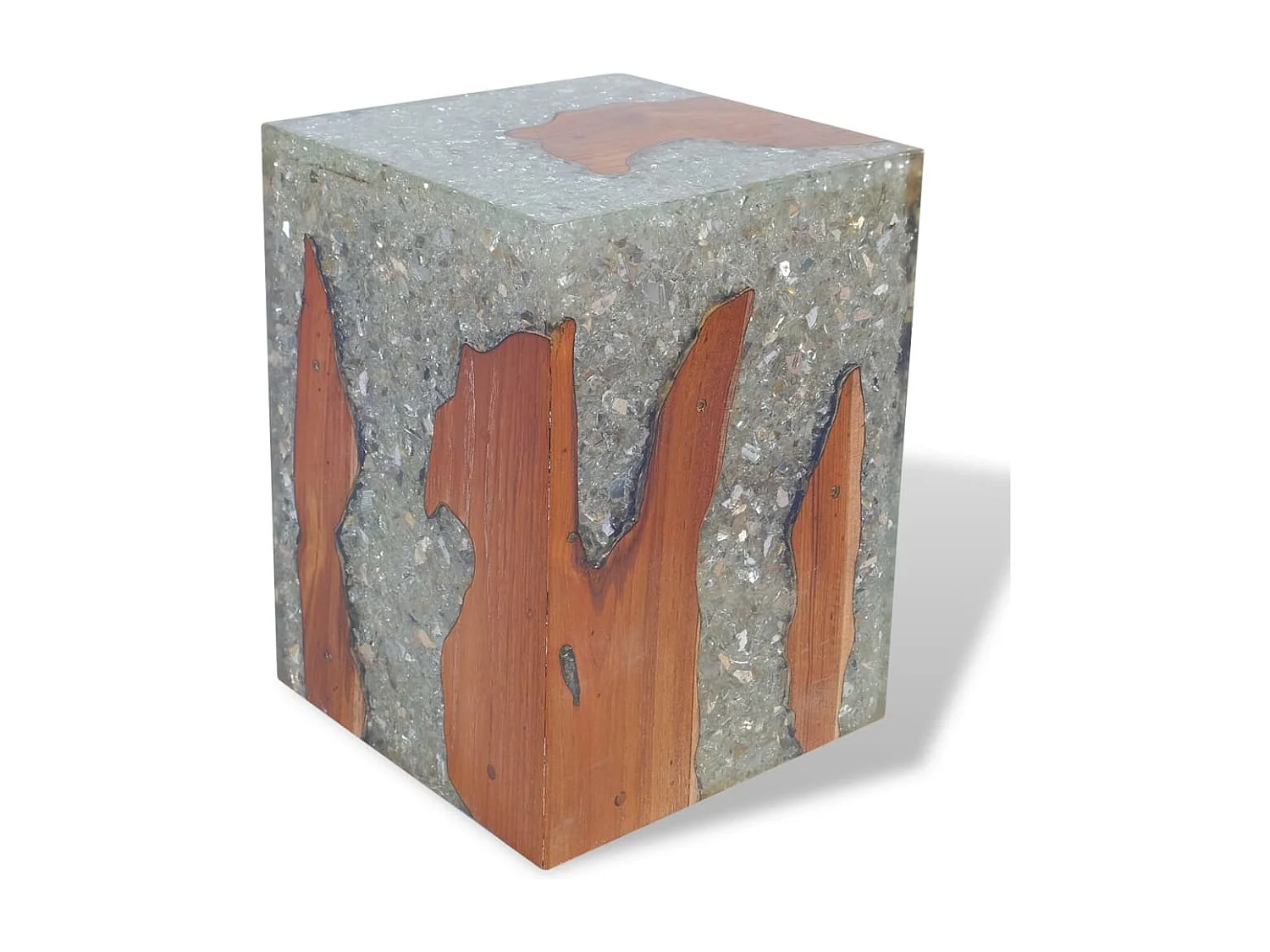 Tabouret Bois de teck massif et résine REO25778