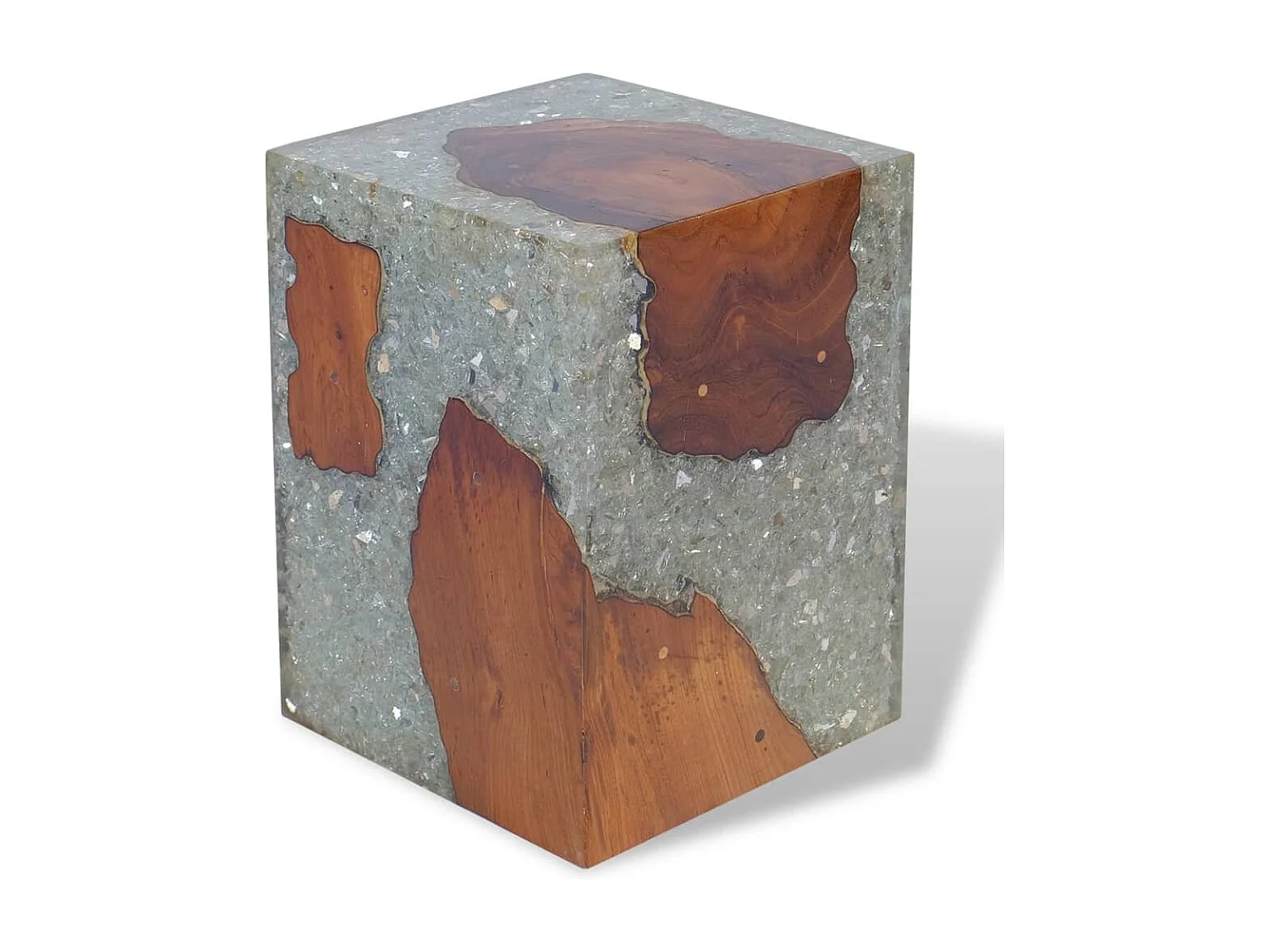 Tabouret Bois de teck massif et résine REO25778