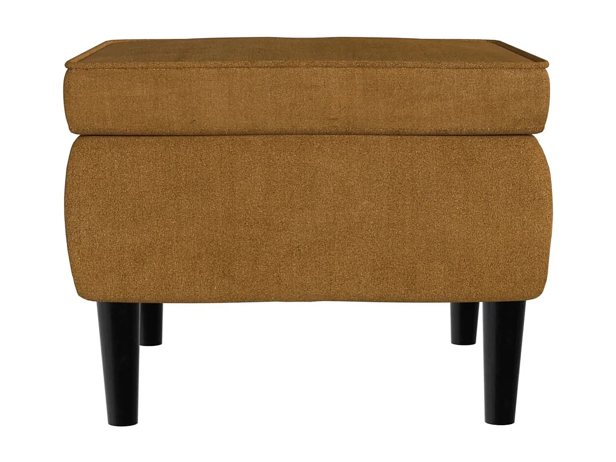 Tabouret avec pieds en bois Marron Velours REO62260