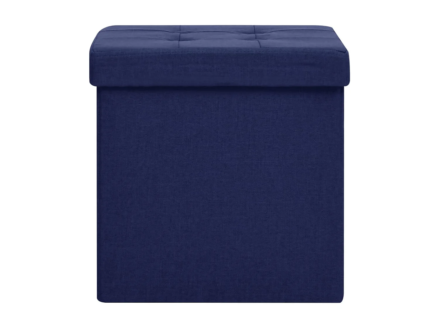 Tabourets de rangement pliables lot de 2 bleu faux lin REO27034