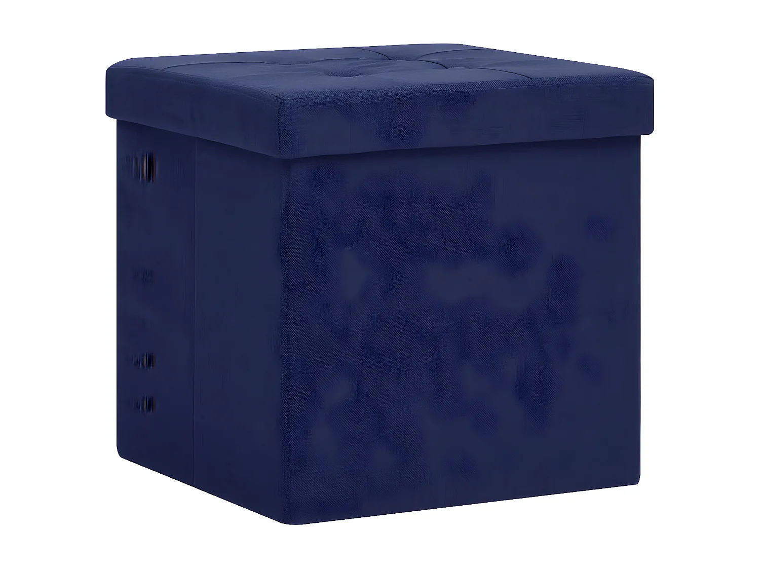 Tabourets de rangement pliables lot de 2 bleu faux lin REO27034