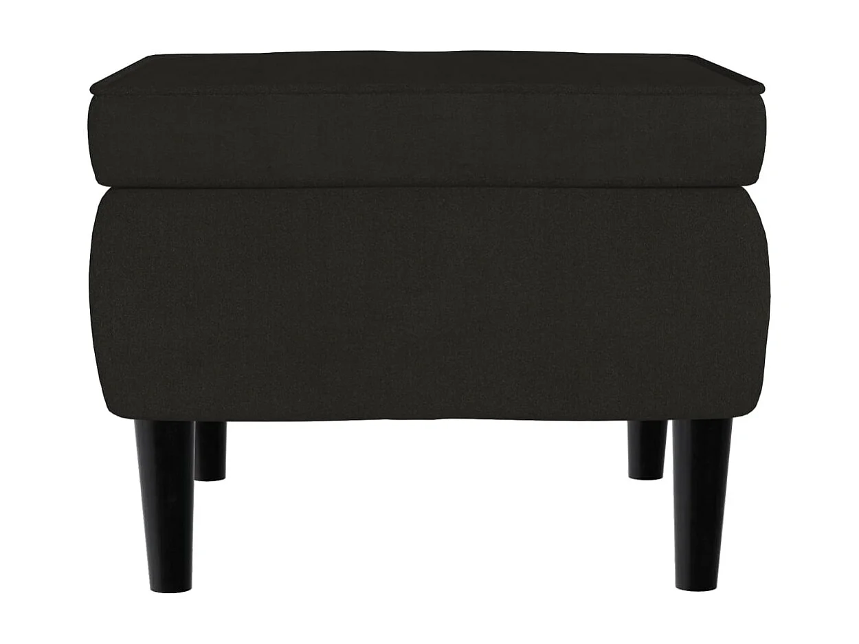 Tabouret avec pieds en bois Noir Velours REO73704