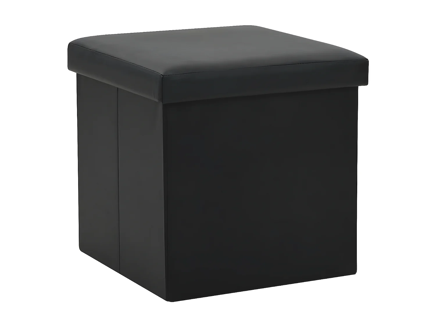 Tabourets de rangement pliables lot de 2 noir similicuir REO34817
