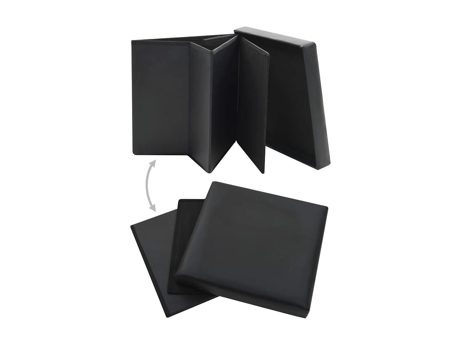 Tabourets de rangement pliables lot de 2 noir similicuir REO34817