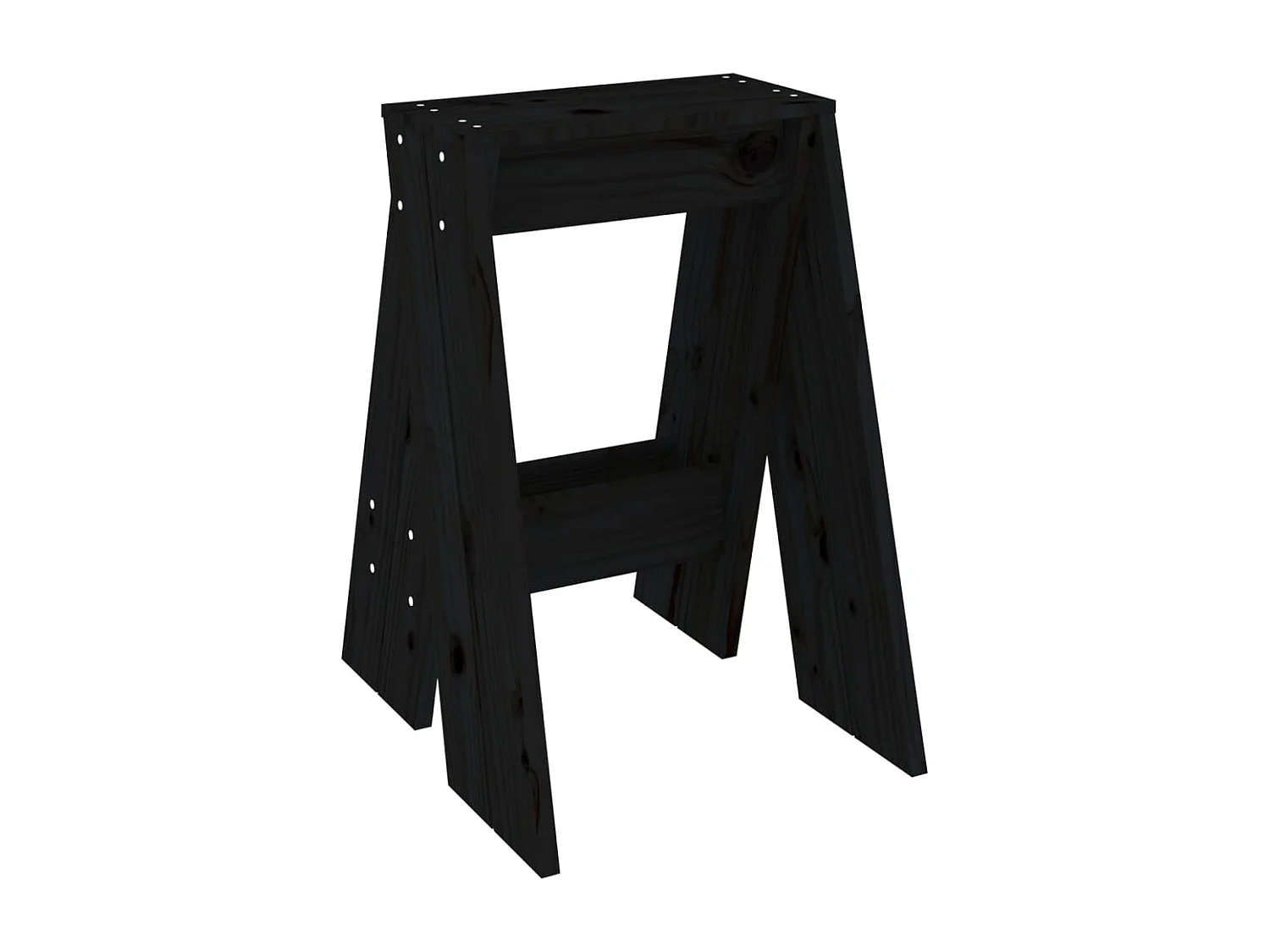 Tabourets lot de 2 noir 40x40x60 cm bois massif de pin REO70847