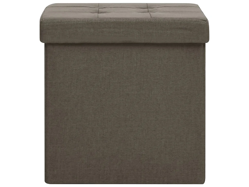 Tabourets de rangement pliables lot de 2 marron faux lin REO85710