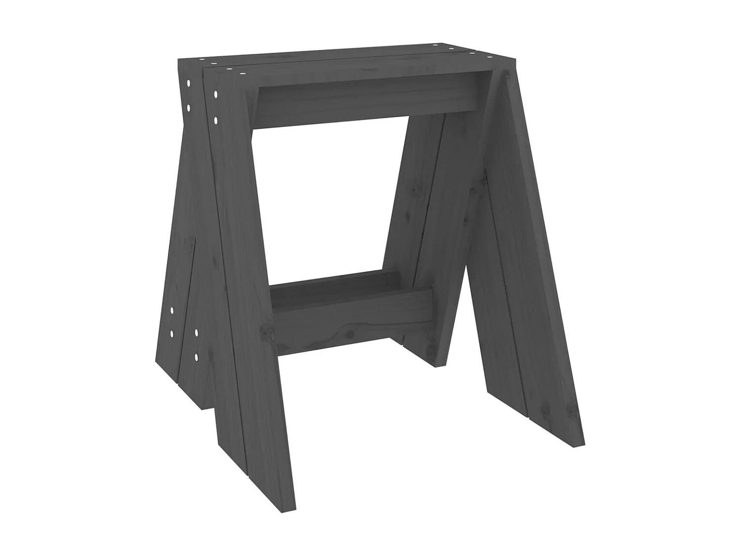 Tabourets lot de 2 gris 40x40x45 cm bois massif de pin REO47593