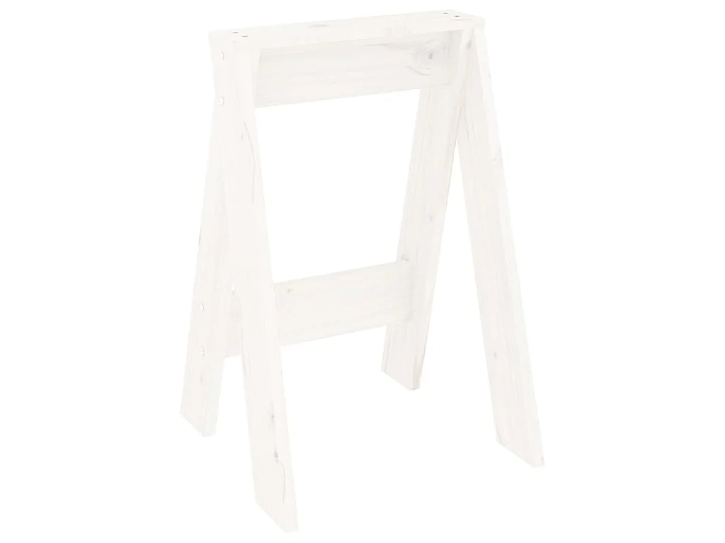 Tabourets lot de 2 blanc 40x40x60 cm bois massif de pin REO13977