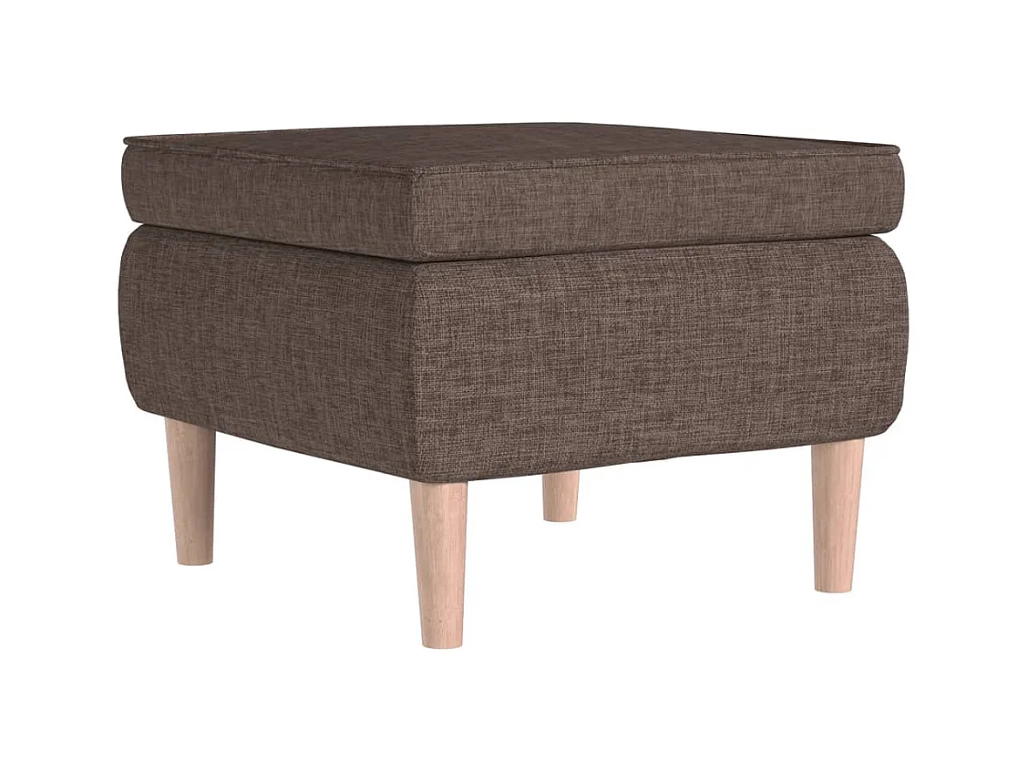 Tabouret avec pieds en bois Taupe Tissu REO77219