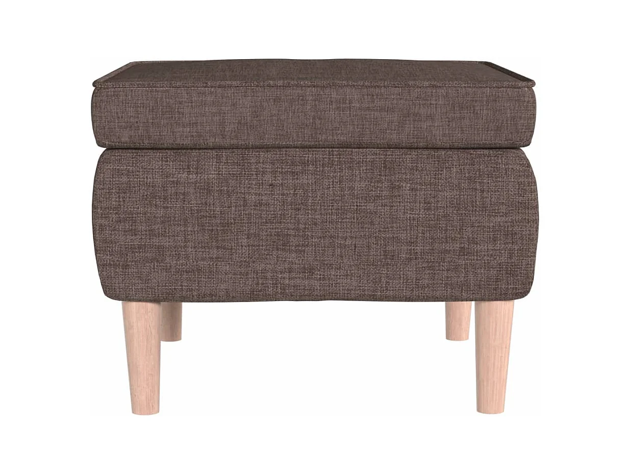 Tabouret avec pieds en bois Taupe Tissu REO77219
